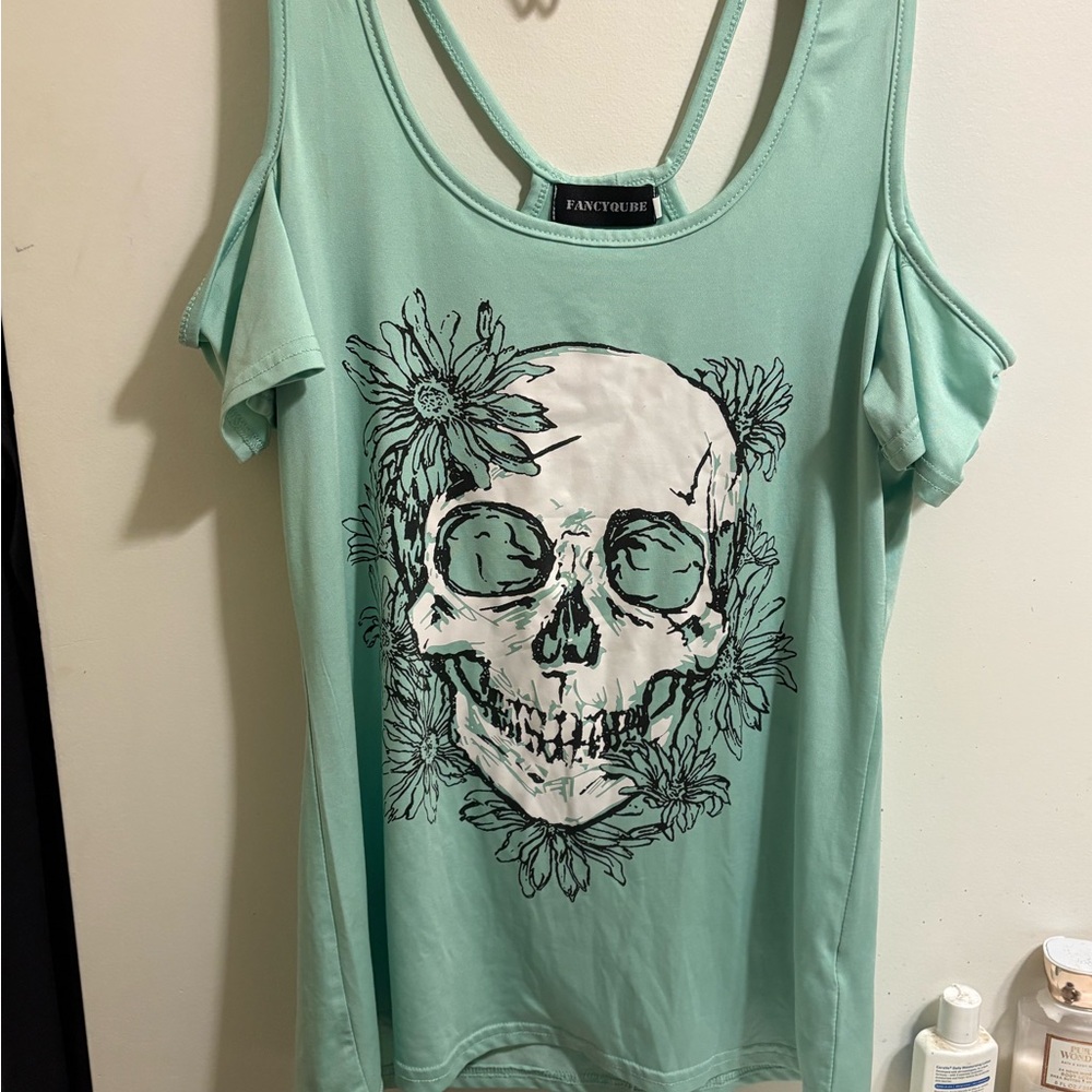 Green Sleeveless Cut Out Tank Top